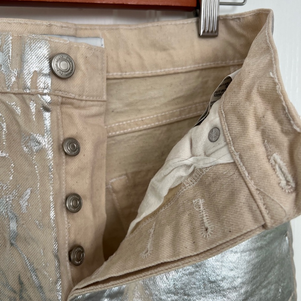 Zara Straight Leg, Cotton, Silver Jeans | 2 - Picture 7 of 16